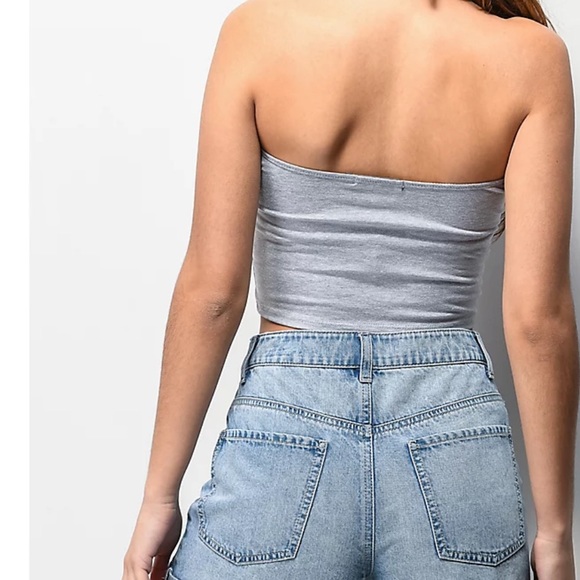 Obey Rue De La Rose Heather Grey Tube Top - Picture 2 of 6